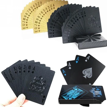 24-Каратные золотые Игральные карты, Игровая колода для покера, набор для покера из золотой фольги, Пластиковая Волшебная карта, Водонепроницаемые карты, Коллекция подарков Magic Water