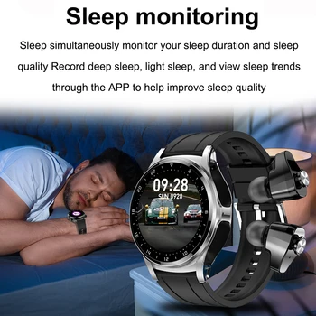 Высококачественные Мужские Смарт-часы 3 в 1 С наушниками TWS AMOLED Bluetooth-Гарнитура Smartwatch С Динамиком, Трекером, Музыкальными Спортивными часами Изображение 2