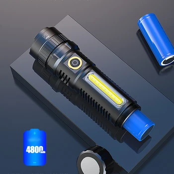 Самый мощный светодиодный фонарик XHP70.2 с телескопическим зумом, тактические фонари, USB Перезаряжаемый фонарик, Водонепроницаемый фонарь Изображение 2
