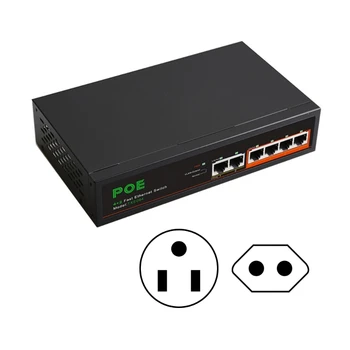 6-портовый коммутатор POE Ethernet-коммутатор Интернет-адаптер RJ45 Switch 2 Uplink Dropship