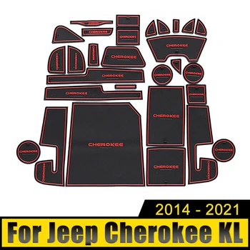 Для Jeep Cherokee KL 2014 2015 2016 2017 2018 2019 2020 2021 Автомобильные Щели Для Ворот, Накладки На Чашку, Наклейки на Подушку, Нескользящие Коврики, Аксессуары