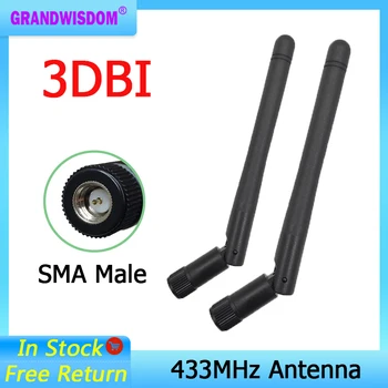 GRANDWISDOM 1-2шт 433 МГц антенна 3dbi sma штекер lora antene модуль интернета вещей АТС lorawan приемник сигнала antena с высоким коэффициентом усиления