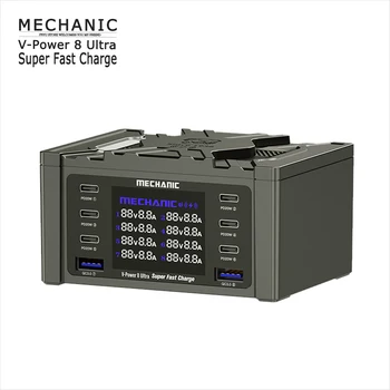 Super Fast Charge MECHANIC V-Power 8 Ultra 8Max СВЕТОДИОДНЫЙ Независимый Цифровой Дисплей 15 Вт Беспроводная Зарядка Электронного Зарядного устройства