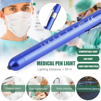 Медицинский фонарик-ручка с индикатором зрачка, светодиодная рабочая лампа для кемпинга на открытом воздухе, лампа для диагностики ухода за полостью рта/ушами врача медсестры