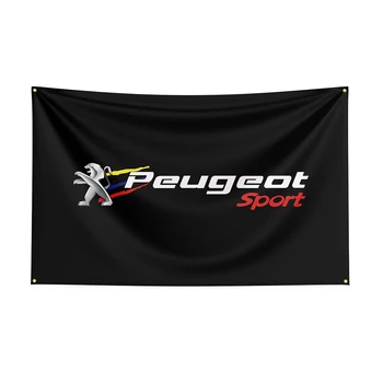 Флаг Peugeots 3x5, баннер гоночного автомобиля с полиэстеровой печатью для декора