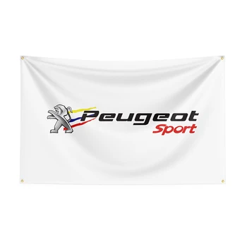 Флаг Peugeots 3x5, баннер гоночного автомобиля с полиэстеровой печатью для декора Изображение 2