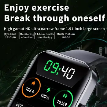 Мониторинг артериального давления Smartwatch F57Pro Безболезненное Тестирование артериального давления Модные Спортивные Часы 1,9 Дюйма Bluetooth Watchs Изображение 2