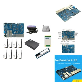 Для Banana PI BPI-R3 MT7986 Плата разработки 2G + 8G EMMC с 256G SSD + 4G Модуль + Чехол + 8Xantennas + Радиатор + Мощность