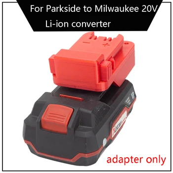 Адаптер-преобразователь батареи для Lidl Parkside X20V в Milwaukee, литиевая батарея, беспроводной инструмент (батарейки в комплект не входят)