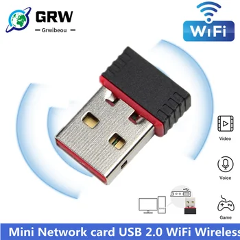 GRWIBEOU Мини Сетевая карта USB 2,0 WiFi Беспроводной Адаптер Сетевая карта локальной сети 150 Мбит/с 802.11 ngb RTL8188EU Адаптер для Настольных ПК