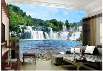 3d обои на заказ фото нетканая фреска Водопад вода украшение комнаты живопись 3d настенные фрески обои для стен 3d Изображение 2