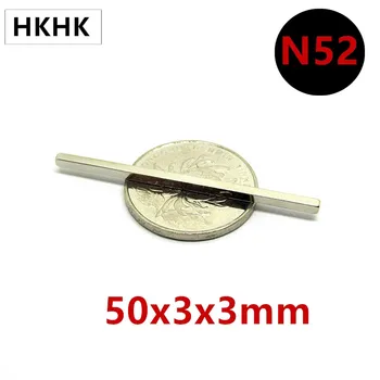 20ШТ N52 неодимовый магнит 50x3x3 мм сильный мм редкоземельный постоянный магнит 50x3x3 неодимовый магнит 50 мм x 3 мм x 3 мм