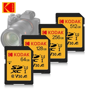Kodak Ультра Оригинальная SD-карта 32 ГБ SDHC 64 ГБ 128 ГБ 256 ГБ 512 ГБ SDXC Class10 Карта памяти C10 USH-1 Поддержка камеры Car DV SLR