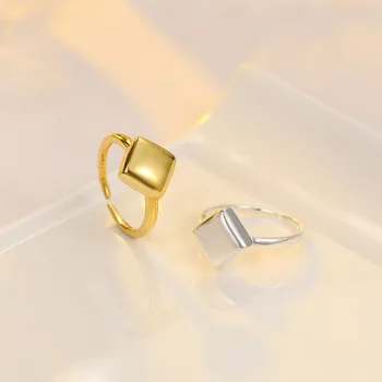 FUIHETYS Женское кольцо в простом стиле из серебра 925 пробы, ювелирные аксессуары для женской свадьбы, подарок на Помолвку, кольца для пальцев Оптом Изображение 2