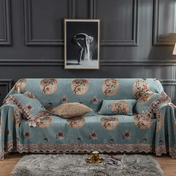 Жаккардовый чехол для одеяла с вышивкой, Мягкий чехол для дивана из полиэстера, для домашних животных, для собак, для детей, чехол для дивана в европейском стиле с цветочным рисунком