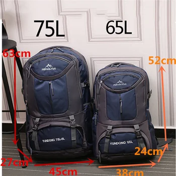 65L 75L Унисекс водонепроницаемый мужской рюкзак, рюкзак для треккинга, дорожная сумка, рюкзак для походов, альпинизма, кемпинга, рюкзак для мужчин Изображение 2