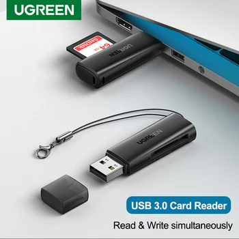 Ugreen 2 в 1 USB Кард-ридер USB to SD Micro SD TF Кард-ридер для Компьютера Аксессуары Для ноутбуков Считыватель смарт-карт SD Card Reader