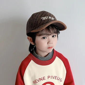 Осенне-зимние бейсболки Для детей, мальчиков и девочек, Детские шапки с буквенным узором, Толстая детская шапка