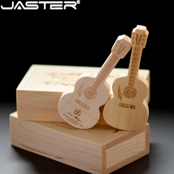 Гитара JASTER Maple Деревянная USB 2.0 64GB 32GB 16GB Флэш-накопитель U-Дисковые флешки с Бесплатным Пользовательским ЛОГОТИПОМ Подарки для Свадебной фотографии Изображение 2