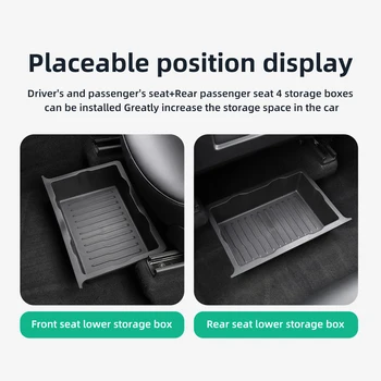 Для Tesla Модель Y 2017-2023 Аксессуары для интерьера Автомобиля Ящик для хранения под сиденьем Тип ящика Органайзер Нижний ящик для хранения Чехол Изображение 2