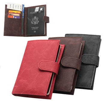 Travel Hasp Passport Holder Cover Leather Wallet Women Men Passports For Document Pouch Cards Case ID Card обложка на паспорт