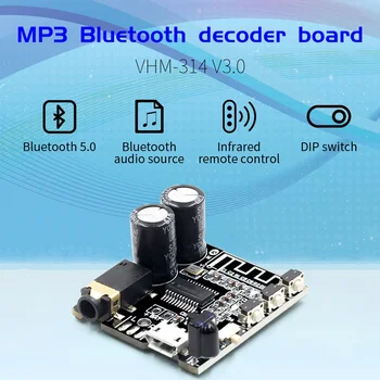 Плата аудиоприемника Bluetooth VHM-314 V3.0 Плата декодера Bluetooth 5,0 Mp3 без потерь без потерь с режимом эквалайзера и ИК-управлением Изображение 2
