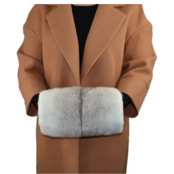 Новые Модные женские перчатки, Роскошная супер мягкая муфта из натурального меха норки, теплые Варежки для рук, зимние аксессуары
