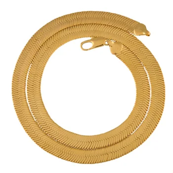 MxGxFam (600*10 мм) Модное экологичное медное (не вызывающее аллергии) ожерелье Мужская змея (24 K)