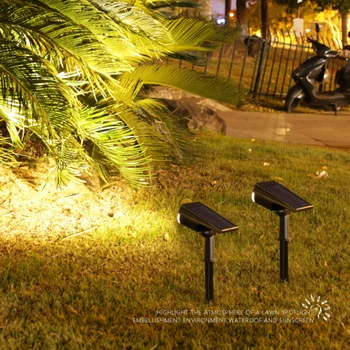 Регулируемый Солнечный Прожектор, Солнечный Садовый светильник IP65, светодиодный Светильник для ландшафта на солнечной энергии для дворовой дорожки, декора дерева, Солнечного света на открытом воздухе Изображение 2
