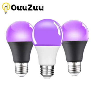12 Вт УФ Фиолетовая лампочка E27 Светится в темноте, Вечерние Принадлежности, Лампа для вечеринки Blacklight Bar, Люминесцентная лампа для украшения атмосферы
