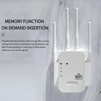 Новый беспроводной ретранслятор Wi-Fi с частотой 2,4 ГГц, 300 Мбит/с/1200 Мбит/с, беспроводной расширитель WiFi, усилитель сигнала для домашнего маршрутизатора Изображение 2