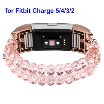 Нарядный Ремешок для часов Fitbit Charge 5, Женский Эластичный Браслет, Ремешок для Fitbit Charge 5/4/3 SE, Браслет, Ювелирные Бусины, Новый