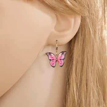 Корейские серьги-бабочки Из женского Сплава с каплей Масла Super Fairy Girl Wind Ear Stud