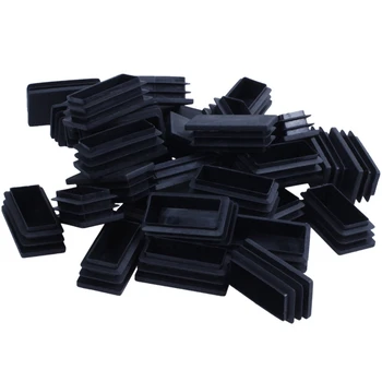 Пластиковые Прямоугольные Заглушки для торцевых трубок 25x50 мм 600 шт Черного цвета Изображение 2