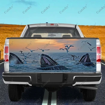 Наклейки на грузовик с горбатым китом, наклейка на заднюю дверь грузовика, наклейки на бампер, графика для легковых автомобилей, грузовиков, внедорожников