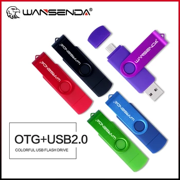 WANSENDA OTG USB Флэш-накопитель Pen Drive 256GB 128GB 64GB 32GB 16GB 8GB Cle USB Stick 2.0 Флешка Для Телефона Android/планшета/ПК