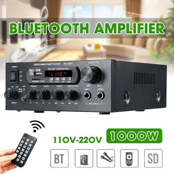 1000 Вт 800 Вт 600 Вт 220 В Bluetooth аудио усилитель мощности, усилители для домашнего кинотеатра, amplificador Audio с дистанционным управлением FM USB