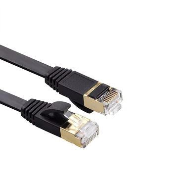 15 м Высокоскоростной Ethernet Cat7 Патч-корд RJ45 с плоским экранированным соединительным кабелем Изображение 2