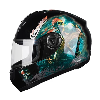 Оригинальный Мотоциклетный шлем для мотокросса с двойным козырьком, четырехсезонный ветрозащитный шлем Унисекс, Cascos Para Moto Изображение 2