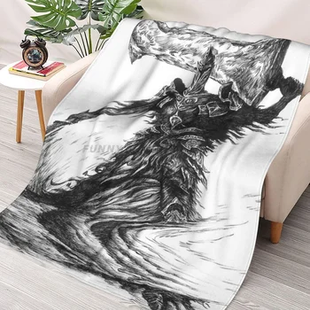 Дымный рыцарь Набрасывает одеяла, фланелевое Ультрамягкое теплое одеяло для пикника, покрывало на кровать