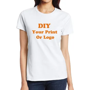 Женские футболки с настраиваемым графическим дизайном из чистого хлопка, дышащие, уличная мода, высококачественная повседневная футболка, спортивные топы
