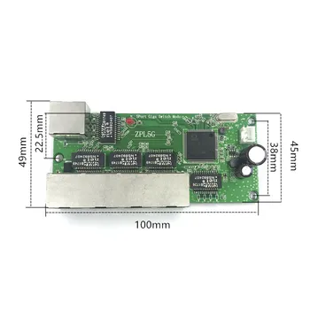 5-портовый модуль гигабитного коммутатора широко используется в светодиодной линии 5-портовый модуль мини-коммутатора с контактным портом материнской платы 10/100/1000 m PCBA Изображение 2