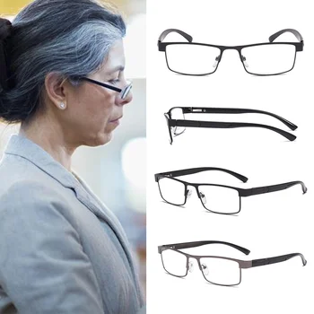 Очки, очки для чтения в металлической оптической оправе, очки для дальнозоркости, однотонные очки для дальнозоркости, деловые старомодные очки для улицы, 1 шт.