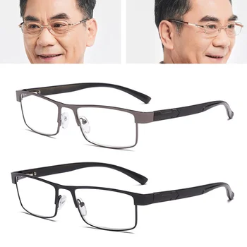 Очки, очки для чтения в металлической оптической оправе, очки для дальнозоркости, однотонные очки для дальнозоркости, деловые старомодные очки для улицы, 1 шт. Изображение 2