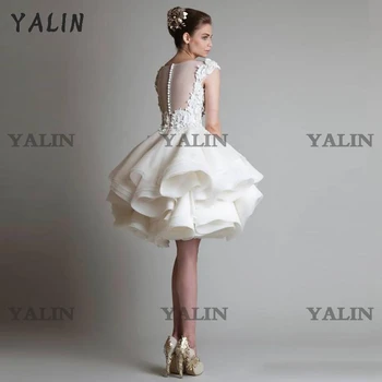 YALIN/ лидер продаж, Шикарные свадебные платья для выпускного вечера, Саудовская Аравия, Бальное нежное вечернее платье с многоуровневыми оборками, привлекательное коктейльное платье Изображение 2