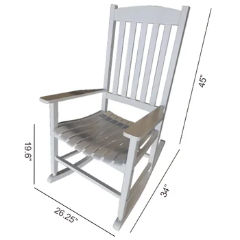 Опоры Уличное деревянное кресло-качалка для крыльца, белый цвет, Атмосферостойкая отделка, мебель для балкона, садовый стул Изображение 2