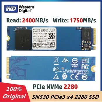 Оригинальный твердотельный накопитель WESTERN DIGITAL WD SN530 1 ТБ 512 ГБ PCIe Gen3x4 2280 SSD NVMe M.2 2280 Для настольного компьютера или Ноутбука