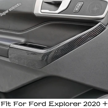 Внутренняя дверь автомобиля, Подлокотник, ручка, Декоративная панель, Накладка для Ford Explorer 2020 - 2023, Аксессуары для интерьера из углеродного волокна