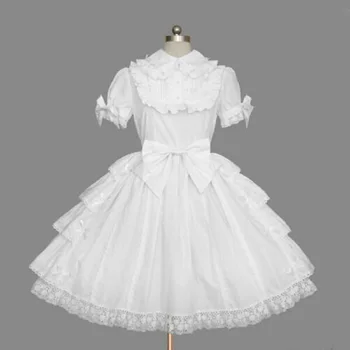 Белое мини-платье для горничной 