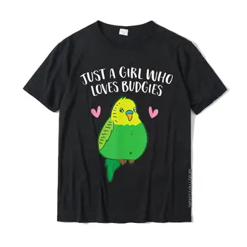 Просто девушка, которая любит Волнистых попугайчиков, Милые птички, футболка с волнистым попугайчиком, Повседневные хлопковые мужские топы, крутые модные Футболки